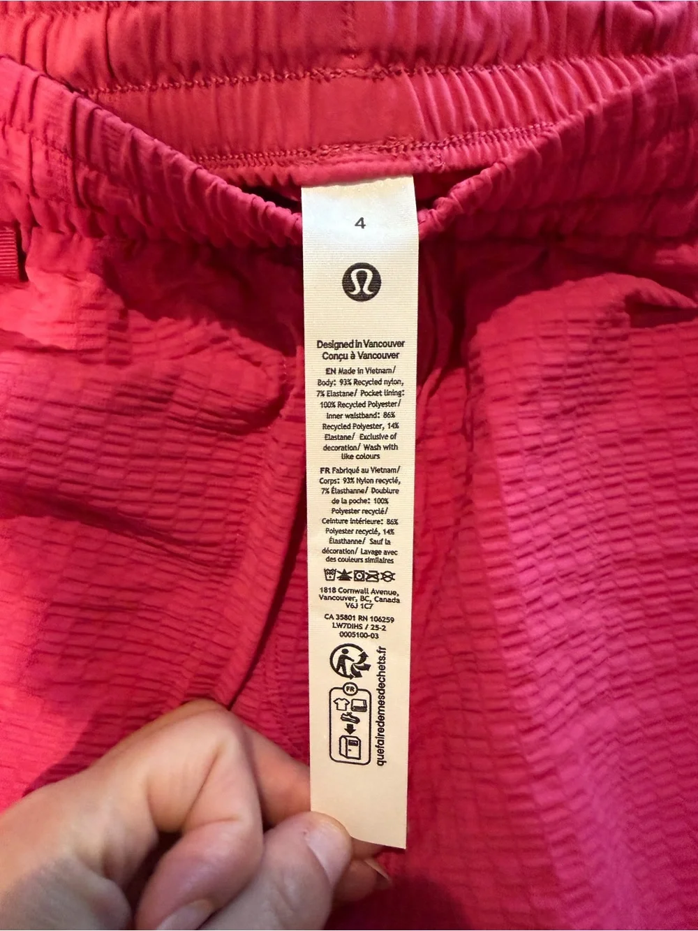 NWOT lululemon athletica Textured High-Rise Hot Pink Athletic Shorts